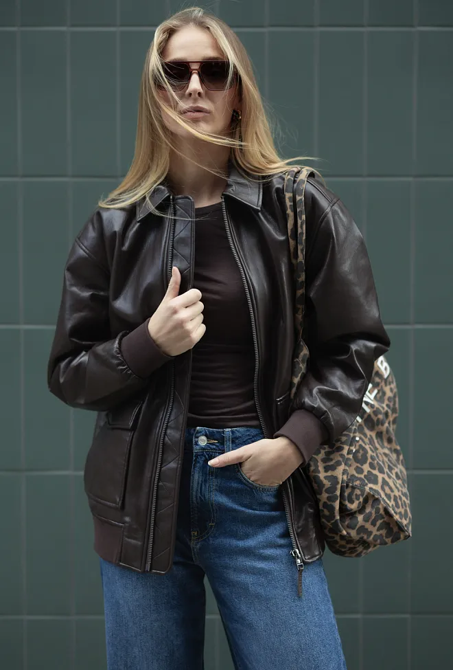 Anine Bing Kelanie Jacket Deep Brown skinnjakke