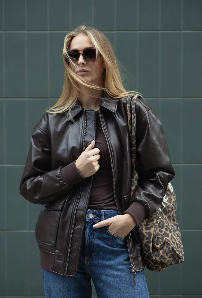 Anine Bing Kelanie Jacket Deep Brown skinnjakke 3