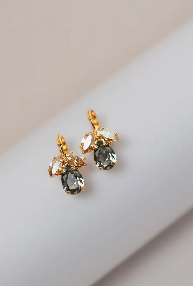 Caroline Svedbom Petite Timo Earrings Gold Black Golden Combo øredobber