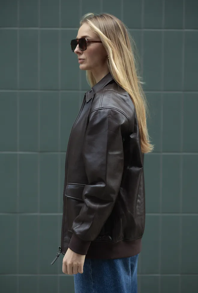 Anine Bing Kelanie Jacket Deep Brown skinnjakke 5
