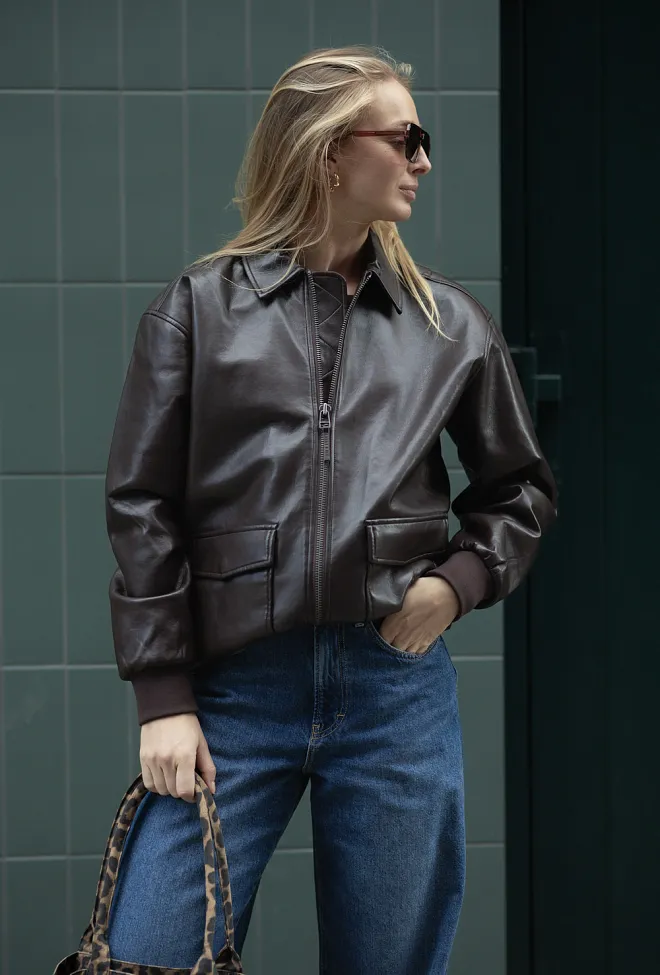 Anine Bing Kelanie Jacket Deep Brown skinnjakke 4