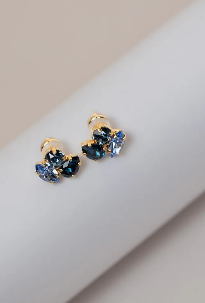 Caroline Svedbom Ana Earrings Gold Denim Blue Combo øredobber 2