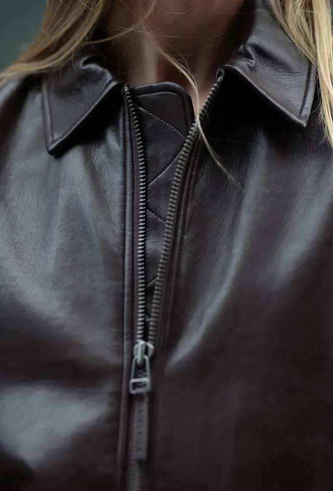 Anine Bing Kelanie Jacket Deep Brown skinnjakke 7