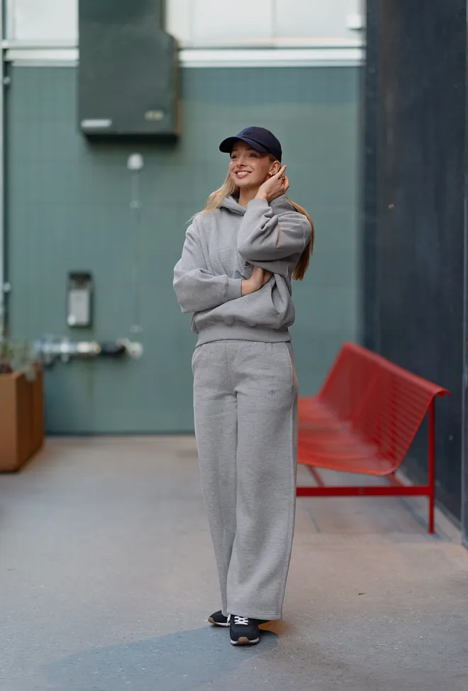 Anine Bing Kacey Sweatpant Monogram Medium Heather Grey joggebukse 2