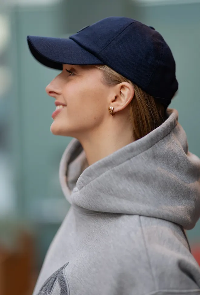 Anine Bing Jeremy Baseball Cap Navy Wool 3
