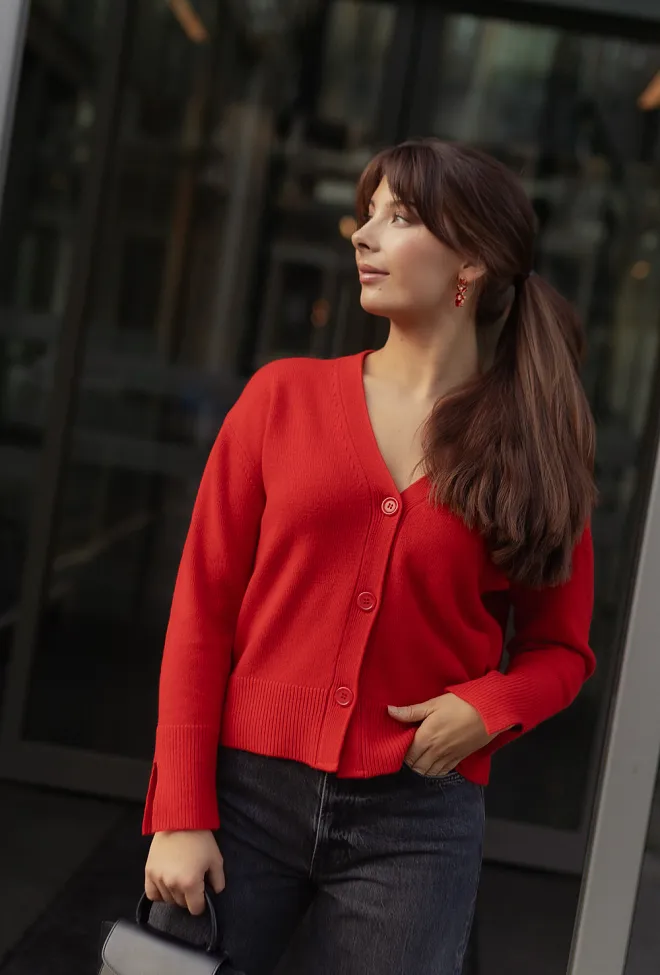 SAND Yua Knit Red cardigan 3
