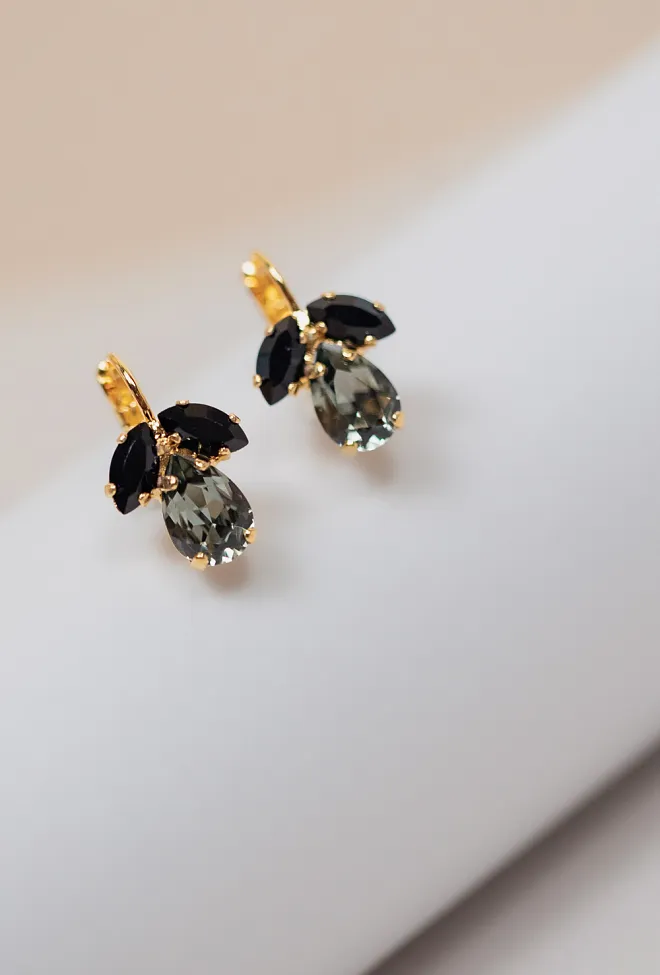 Caroline Svedbom Petite Timo Earrings Gold Black Diamond/Jet øredobber 3