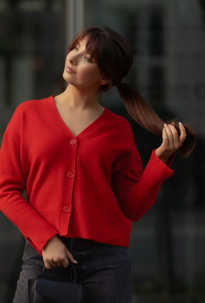 SAND Yua Knit Red cardigan 4