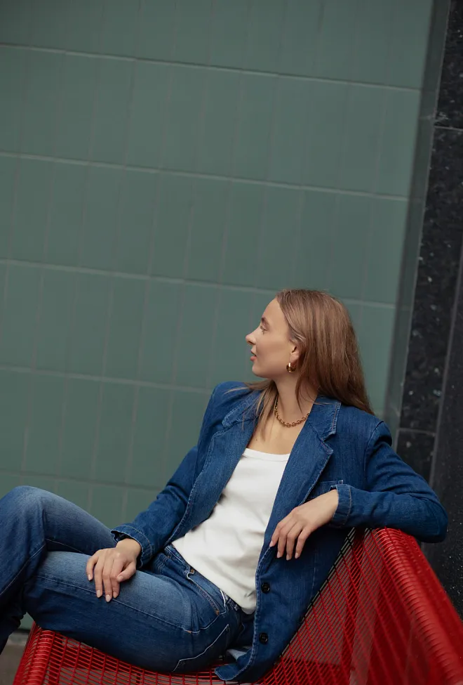 Replay Relaxed Jacket Dark Blue denimjakke 4