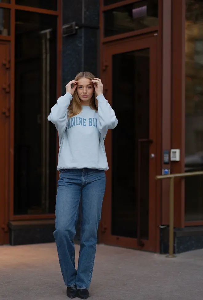 Anine Bing Miles Sweatshirt Anine Bing Pale Blue genser 6