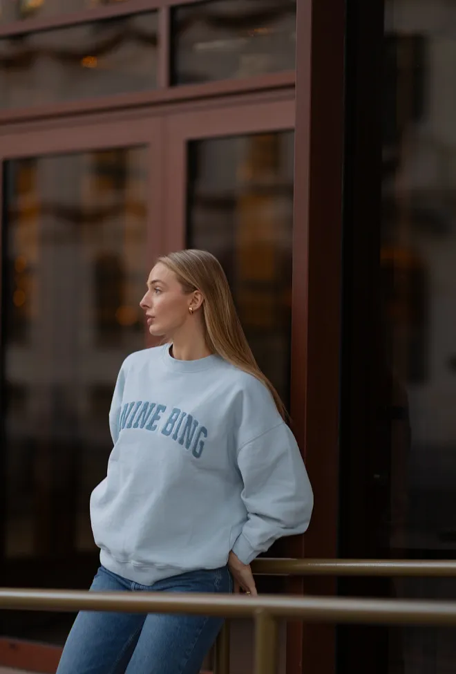 Anine Bing Miles Sweatshirt Anine Bing Pale Blue genser 3