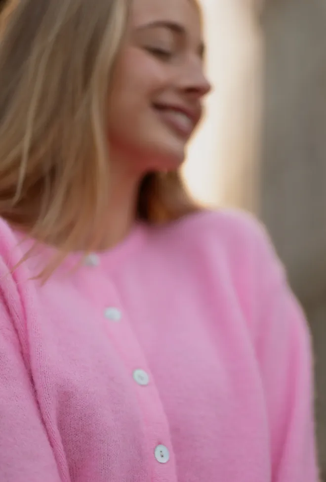 American Vintage Vitow Cardigan Pink Melange strikk 6