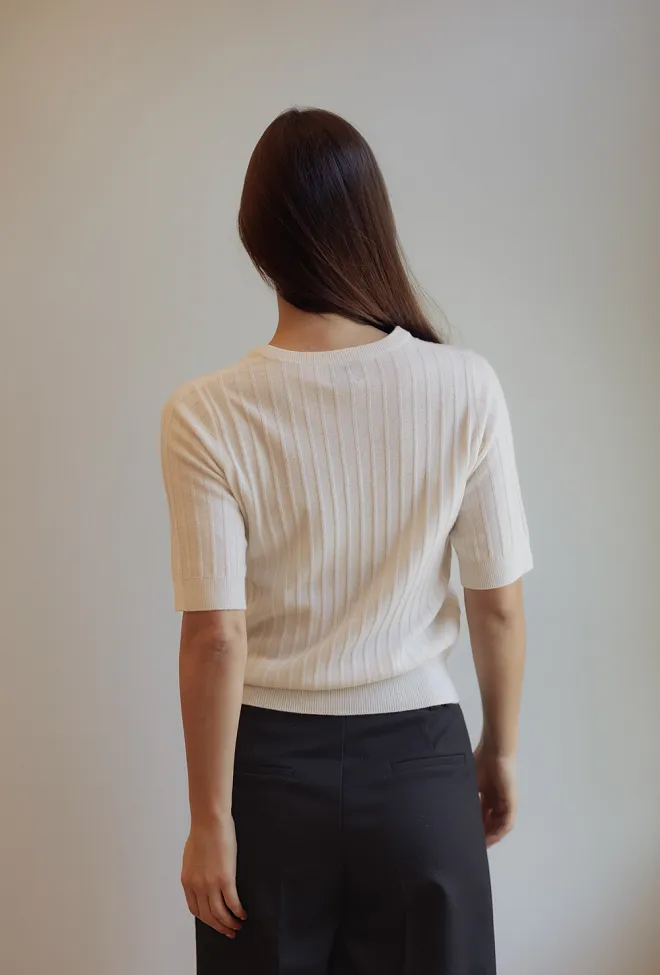 Christian AKS Molly Wool Cash Knit White genser strikk 4