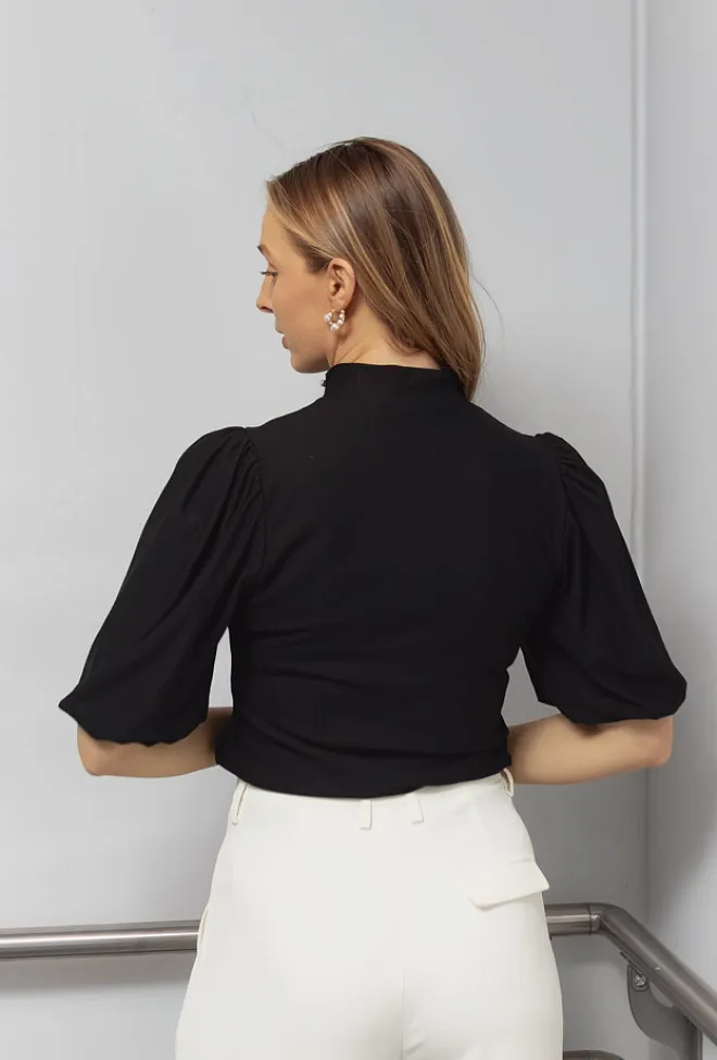 Gestuz GZ Rifa Button Balloon Top Black topp 6