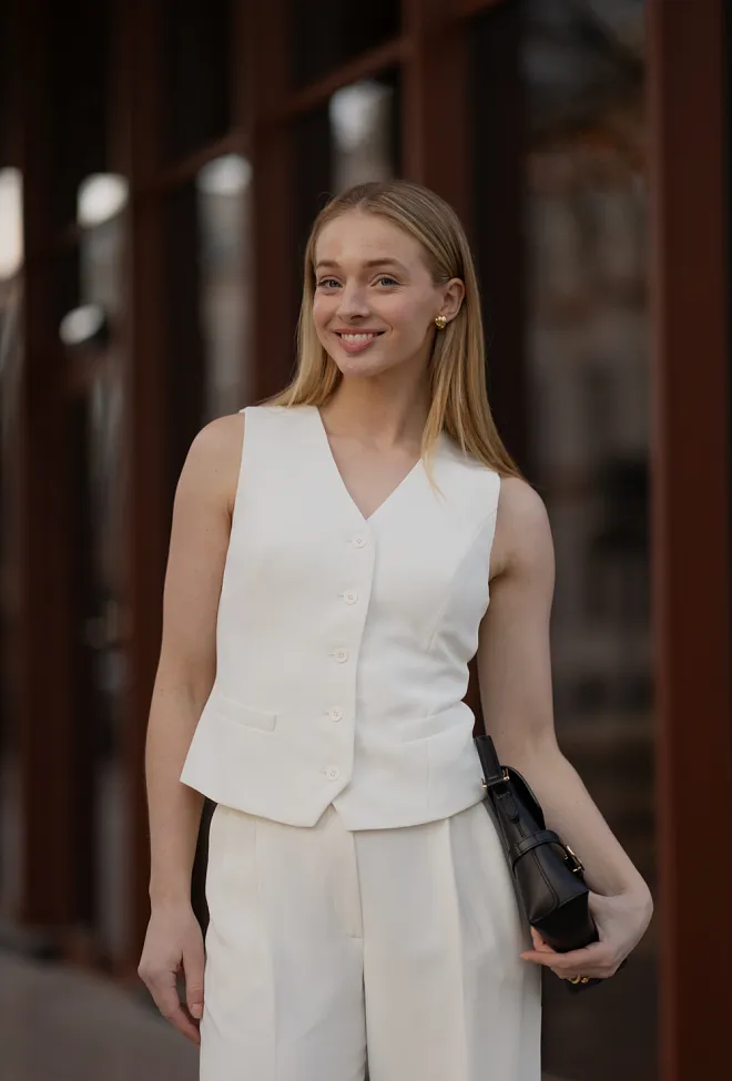 Andiata Maria Vest Chalk White