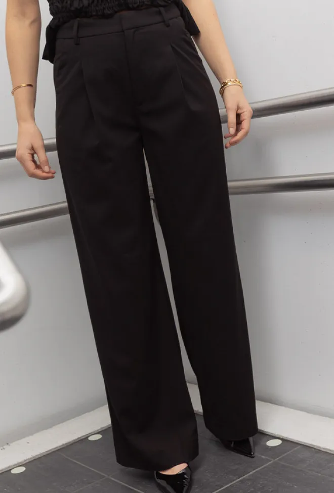 Gestuz Paula MW Wide Pants Black dressbukse