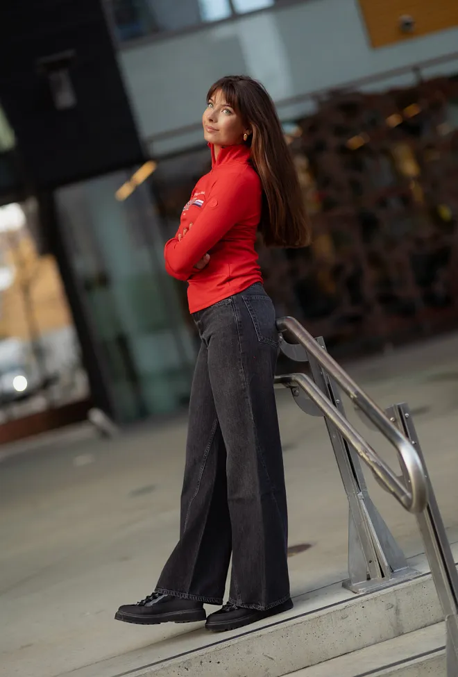We Norwegian Bibi Zipup Red genser 7