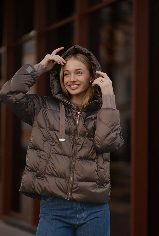 Max mara Softfe Quilted Jacket Hazelnut Brown dunjakke 3