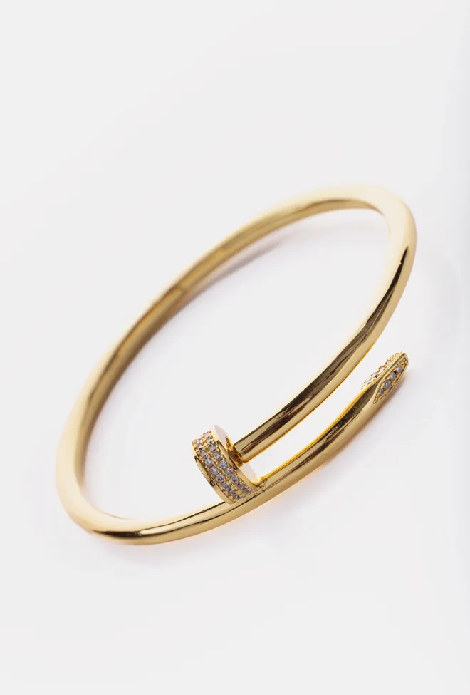 HiiL Studio Crystal Clasp Bracelet Gold armbånd 3
