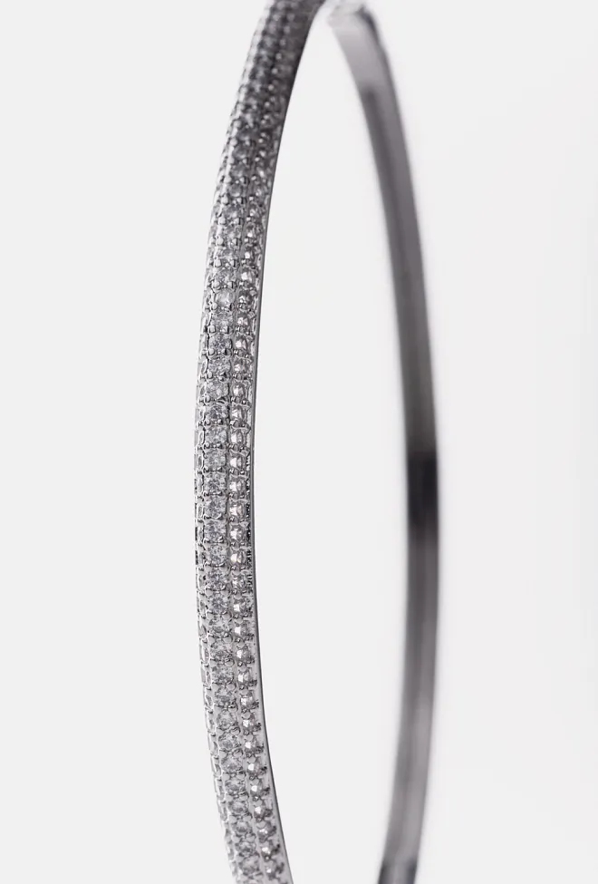 HiiL Studio Jewelry Classic Crystal Bangle Silver armbånd 4 