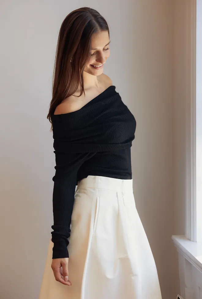 Christian Aks Delphine Merino Top Black genser strikk 3