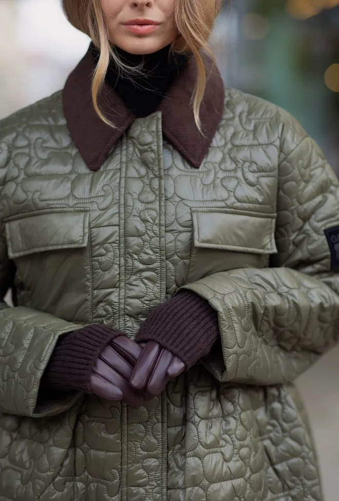 Day ET Day Leather Knit Glove Chocolate Plum hansker 3