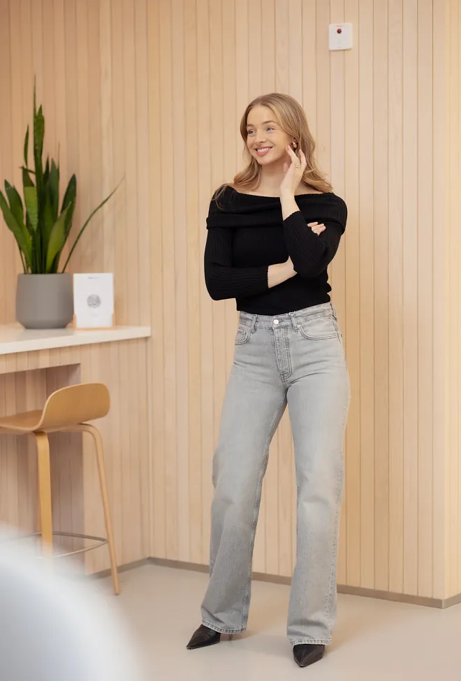 Anine bing Hugh Jean Oyster Grey jeans 2