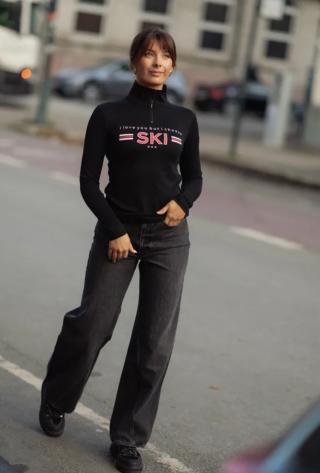 We Norwegians Bibi Zipup Black genser 8