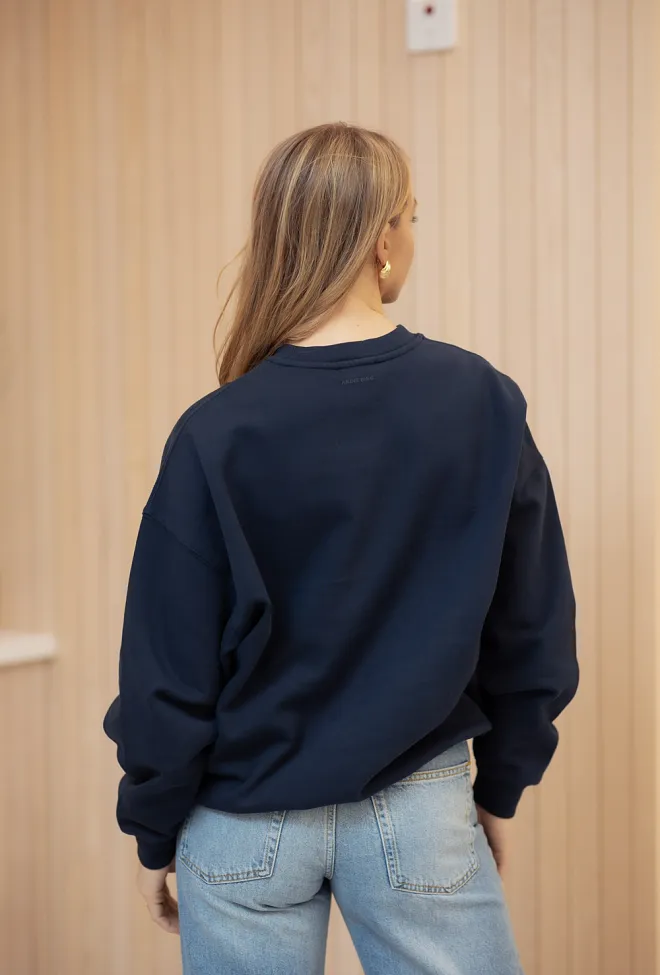 Anine bing Miles Sweatshirt Collegiate Dark Navy collegegenser 4