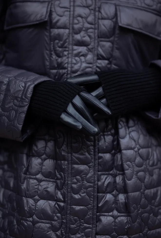 Day ET Day Leather Knit Glove Black hansker 2
