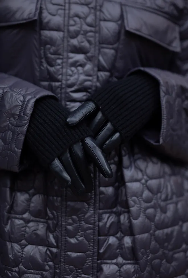 Day ET Day Leather Knit Glove Black hansker 4