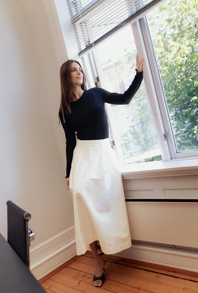 Christian Aks Anna Cotton Skirt White skjørt 2