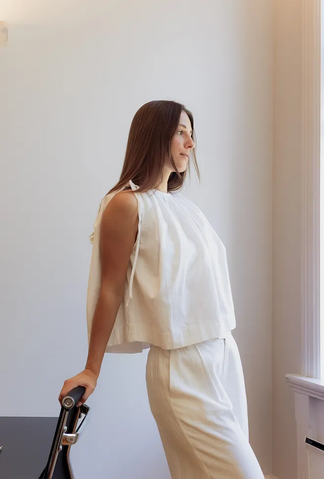 Christian Aks Gali Linen Top White topp 3