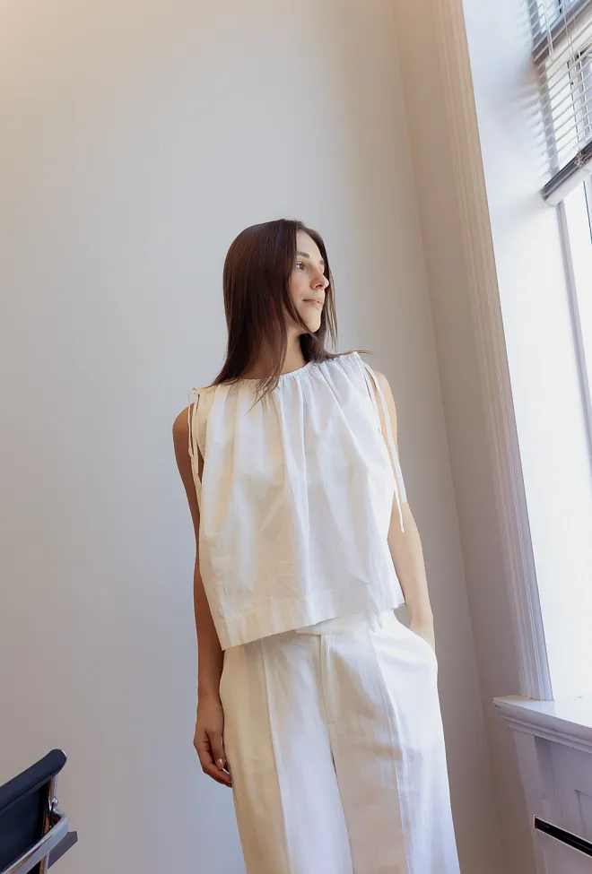 Christian Aks Gali Linen Top White topp 