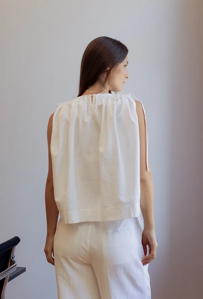 Christian Aks Gali Linen Top White topp 4
