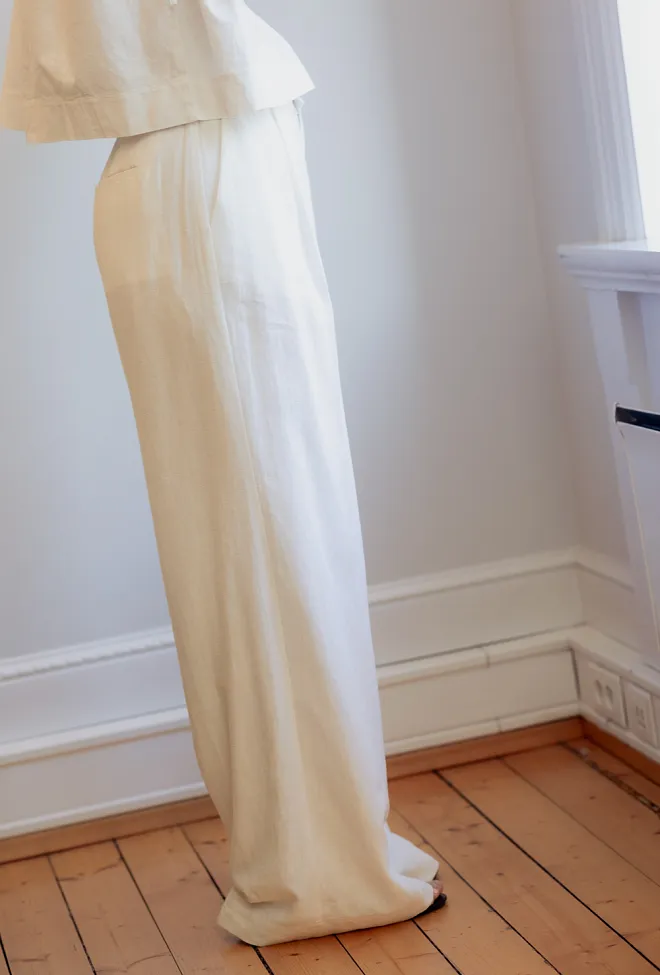 Christian Aks Sharon Linen Trouser White linbukse 4