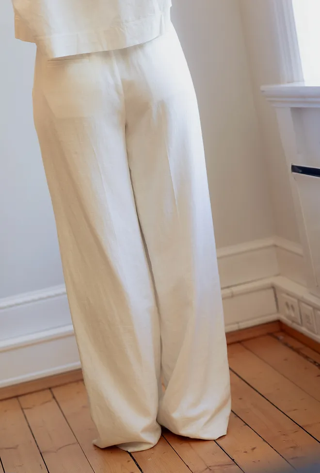 Christian Aks Sharon Linen Trouser White linbukse 5