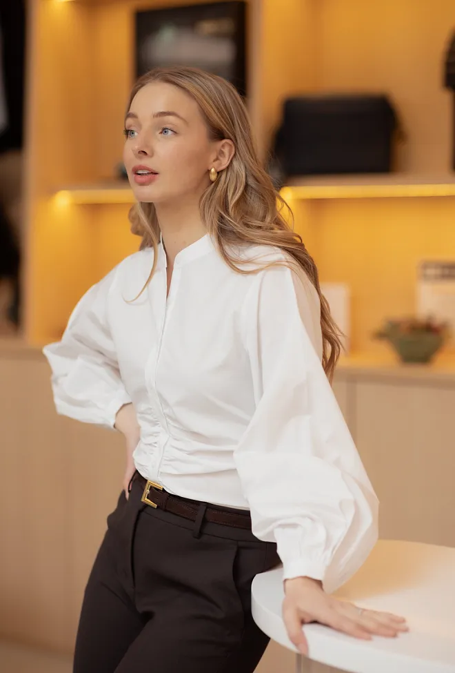 Christian Aks Velora Poplin Shirt White skjorte 3
