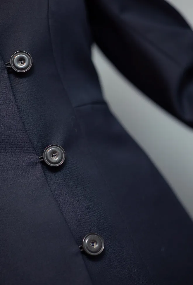 SB Collarless Blazer Dark Navy dressjakke 3