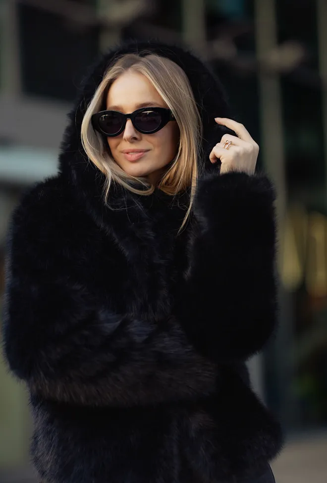 Clermonte Ida Lux Fake Fur Faux Black fuskepels 2
