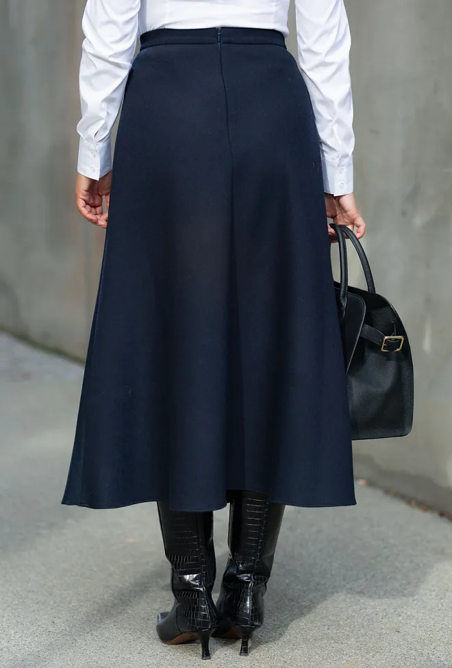 Andiata Kity 85 V Skirt Navy ullskjørt 5