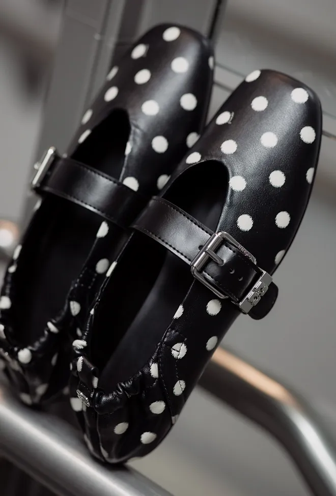 GANNI Sue Ballerina Printed Pelinova Black ballerinasko 6