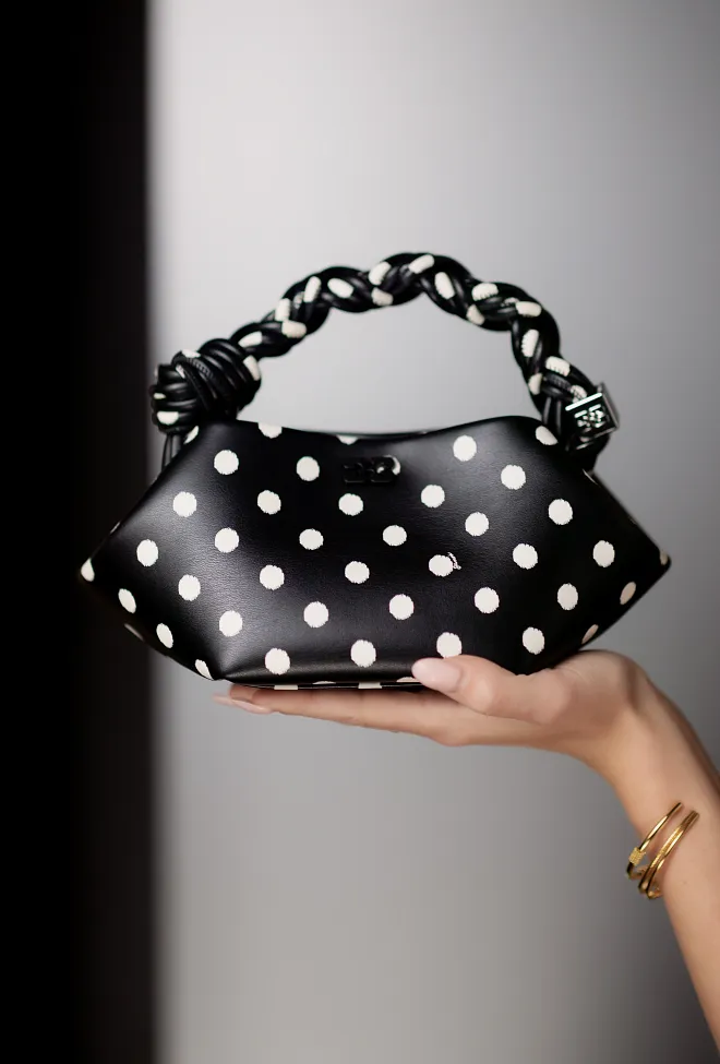 GANNI Bou Bag Mini Printed Black veske 