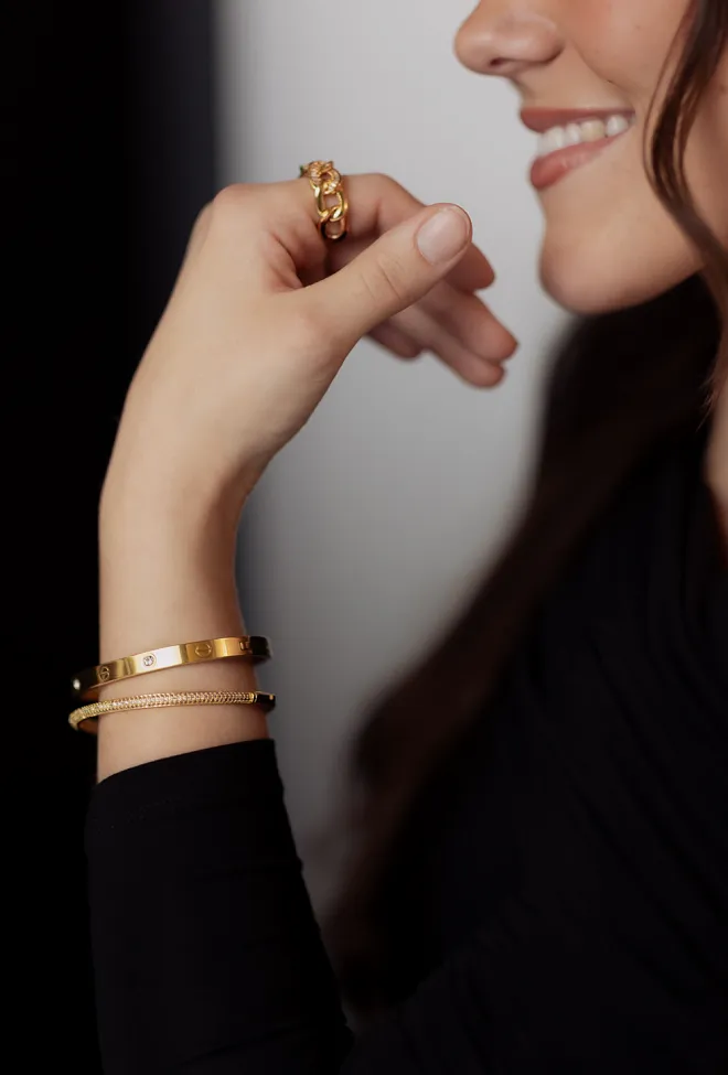 HiiL Studio Jewelry Solid Bangle Gold armbånd
