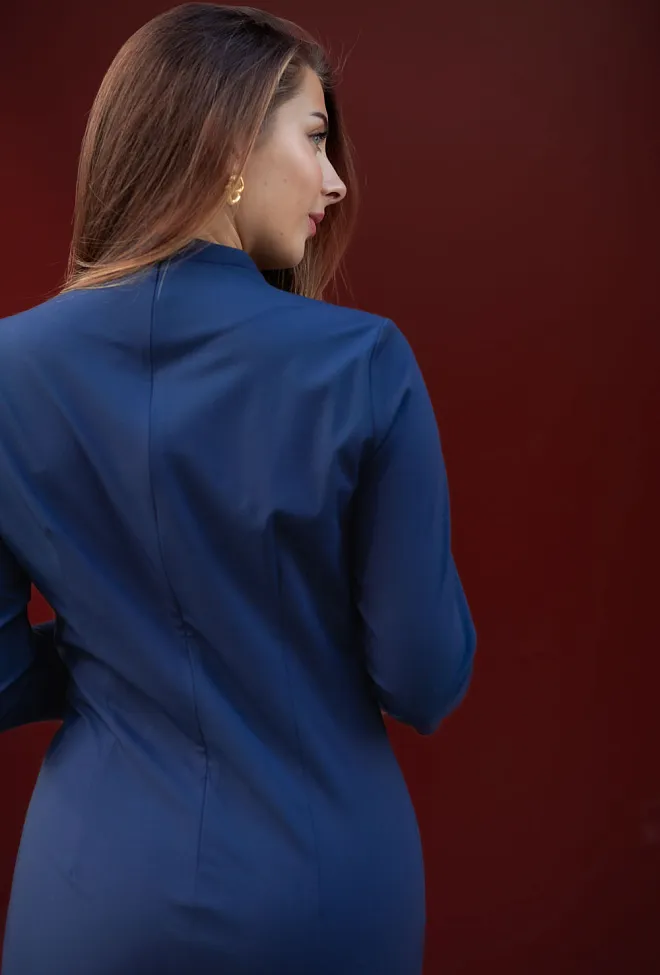 SAND Posh Drape Dress Royal Blue kjole 7