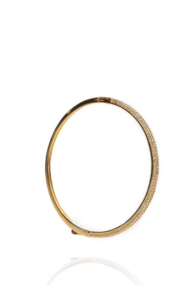 HiiL Studio Classic Crystal Bangle Gold armbånd 4