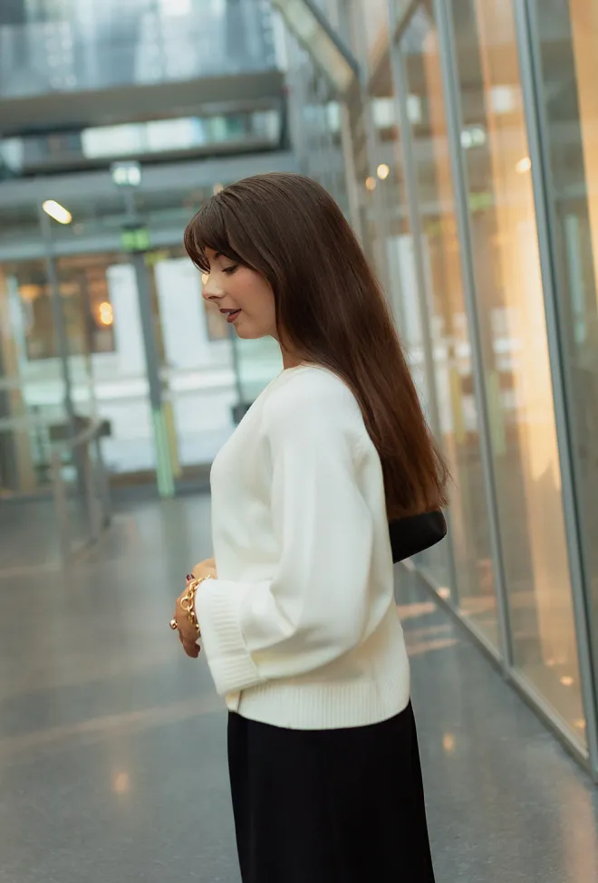 Christian Aks Rina Merino Sweater White genser 4
