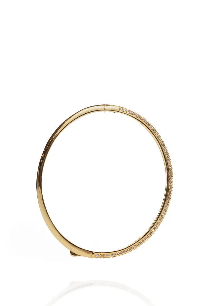 HiiL Studio Classic Crystal Bangle Gold armbånd 5