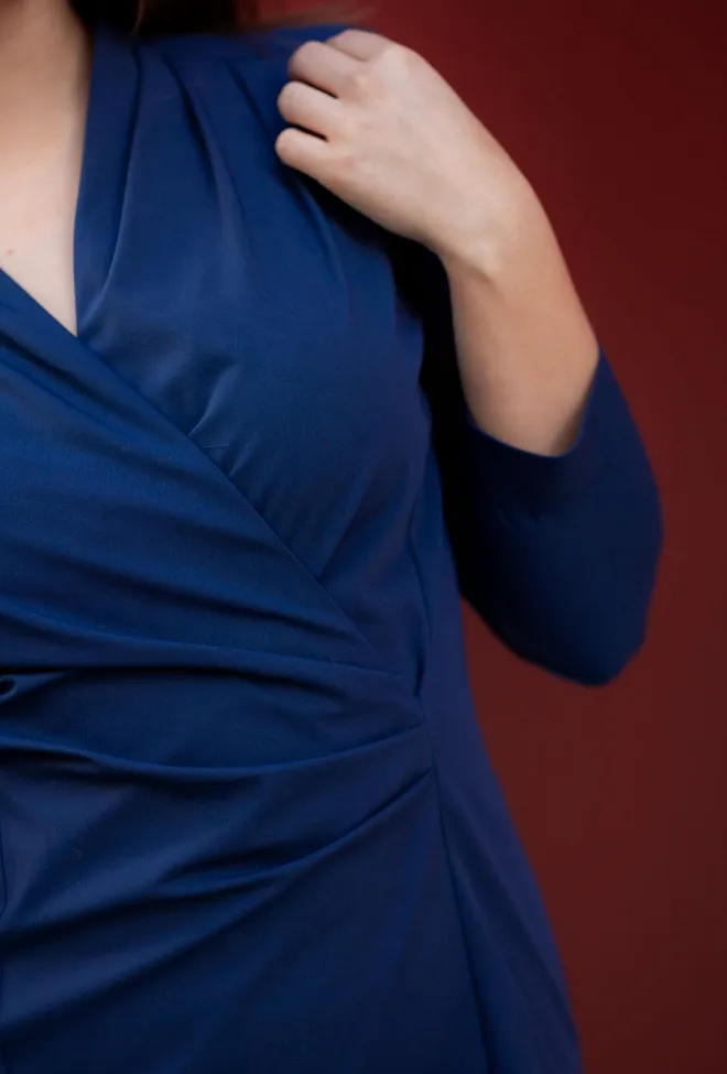 SAND Posh Drape Dress Royal Blue kjole 2