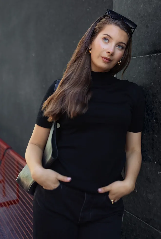 The Product Merino Short Sleeve Polo Black topp